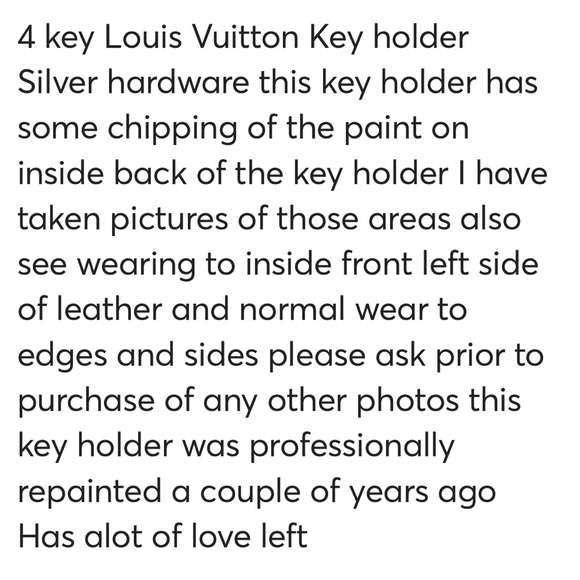 Louis Vuitton Grey Leather 4 key Holder LV gray epi leather